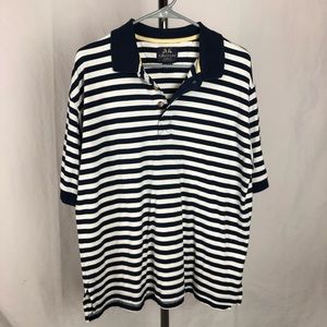 Willis & Geiger blue and white striped polo
